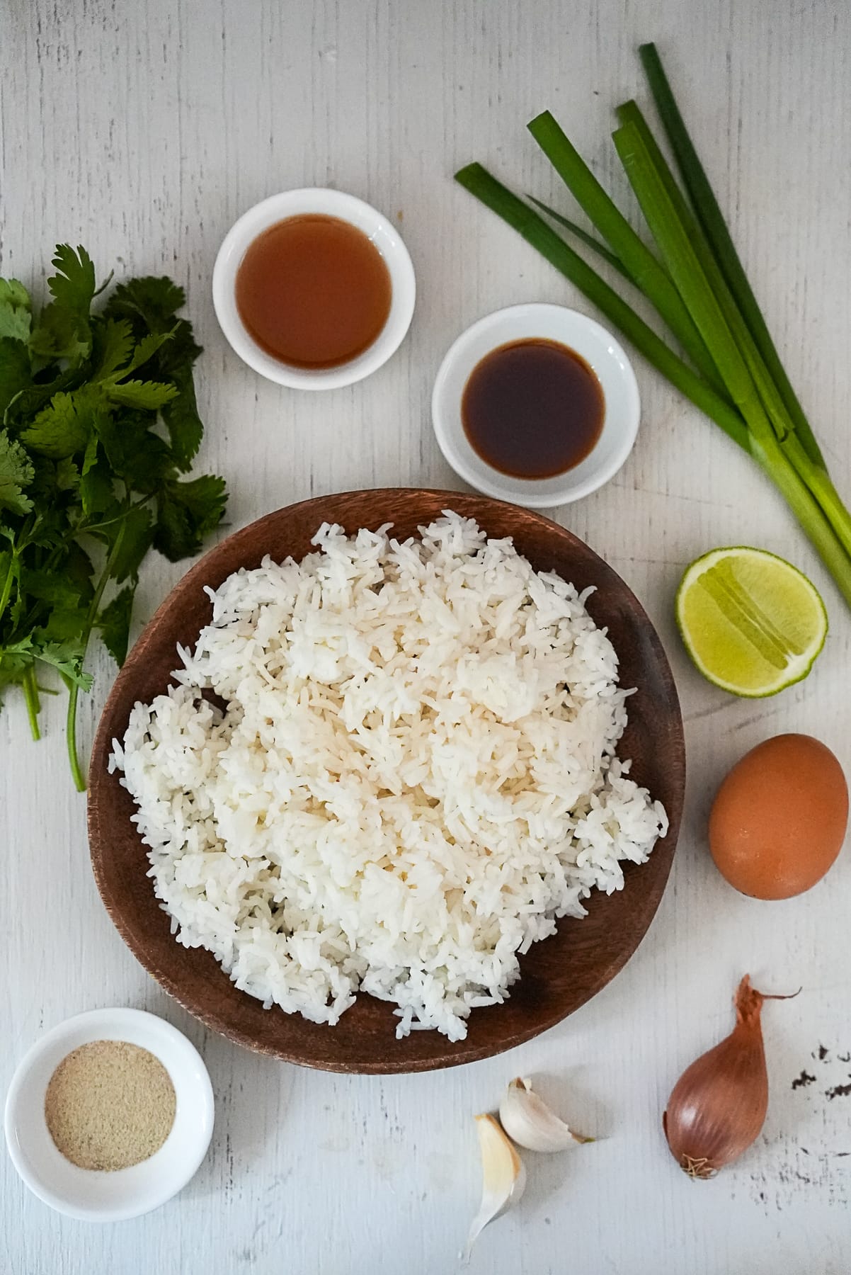 Ingredients to make Thai Fried Rice