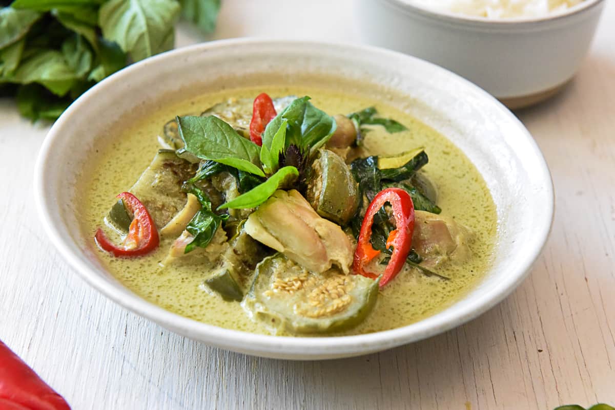 Thai Green Curry with Chicken and Eggplant