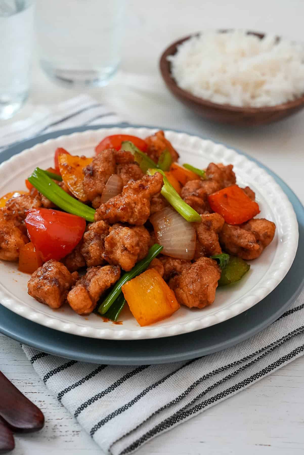 Pad Nam Prik Pao with Rice