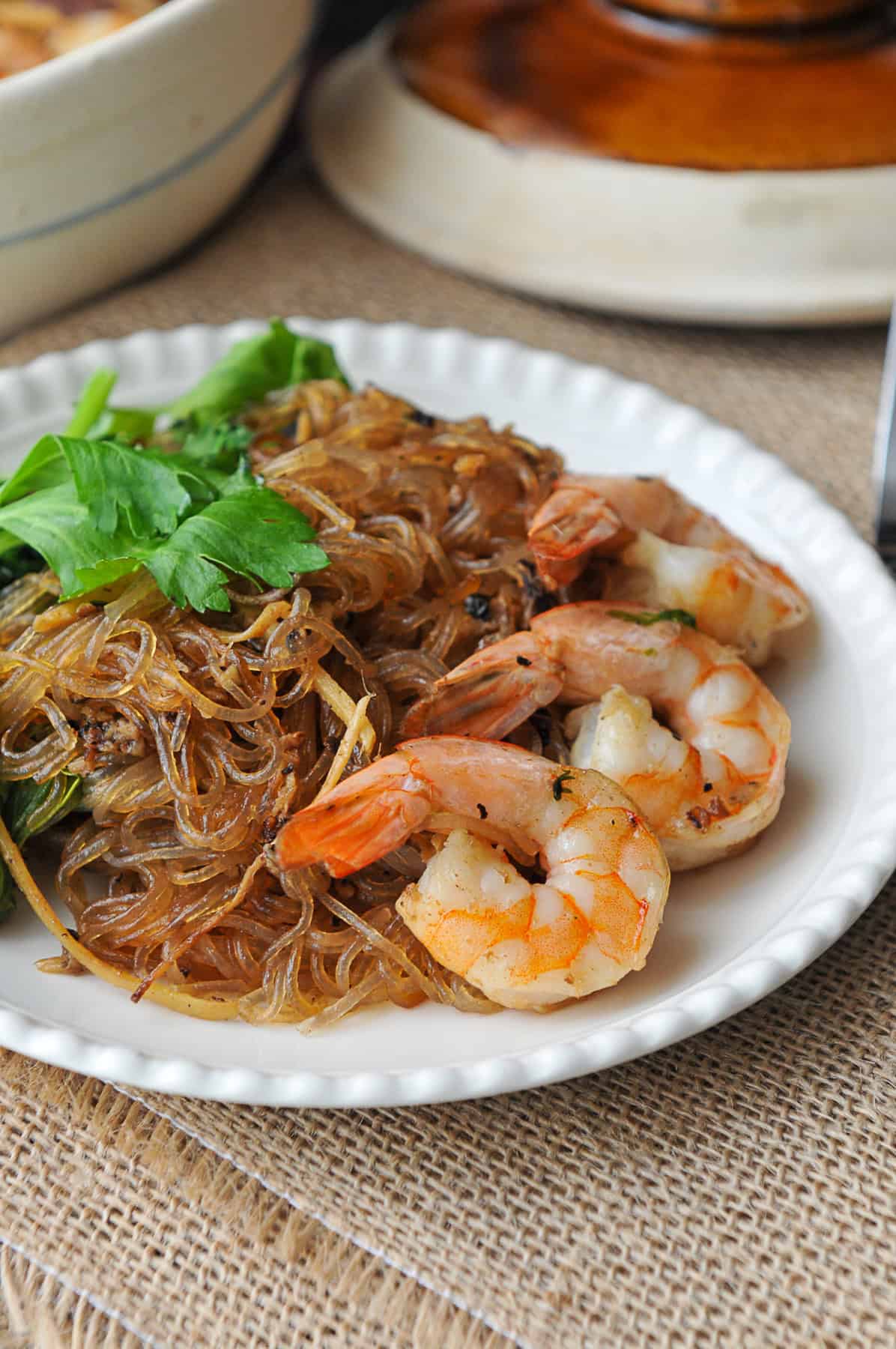 Shrimp Baked with Bean Thread Noodles