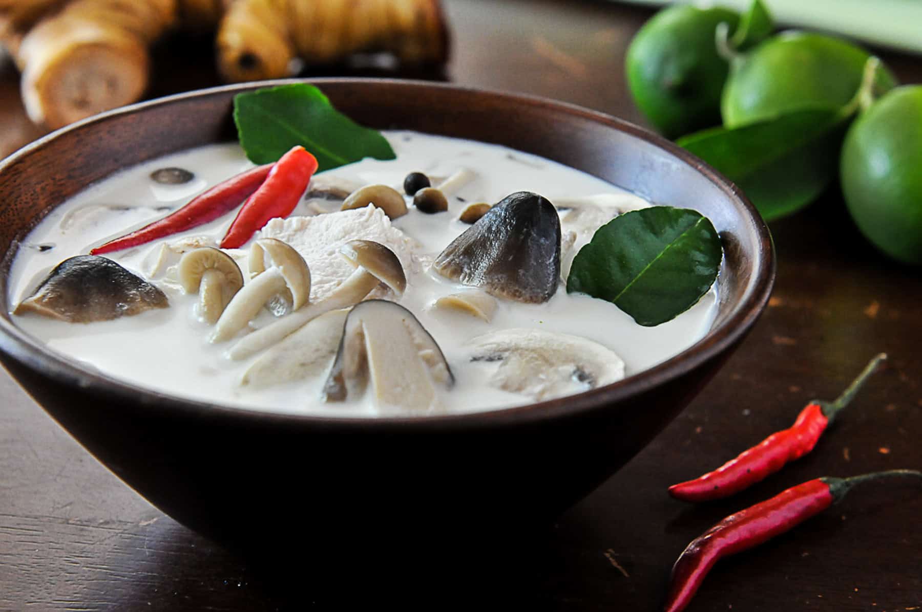 Serve Tom Kha Gai with rice or as part of a larger Thai meal.