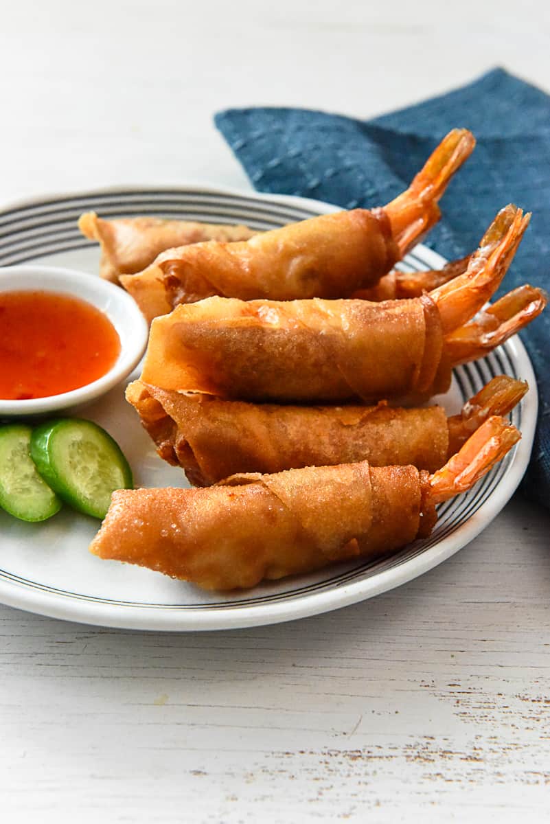 Thai appetizer shrimp in a blanket