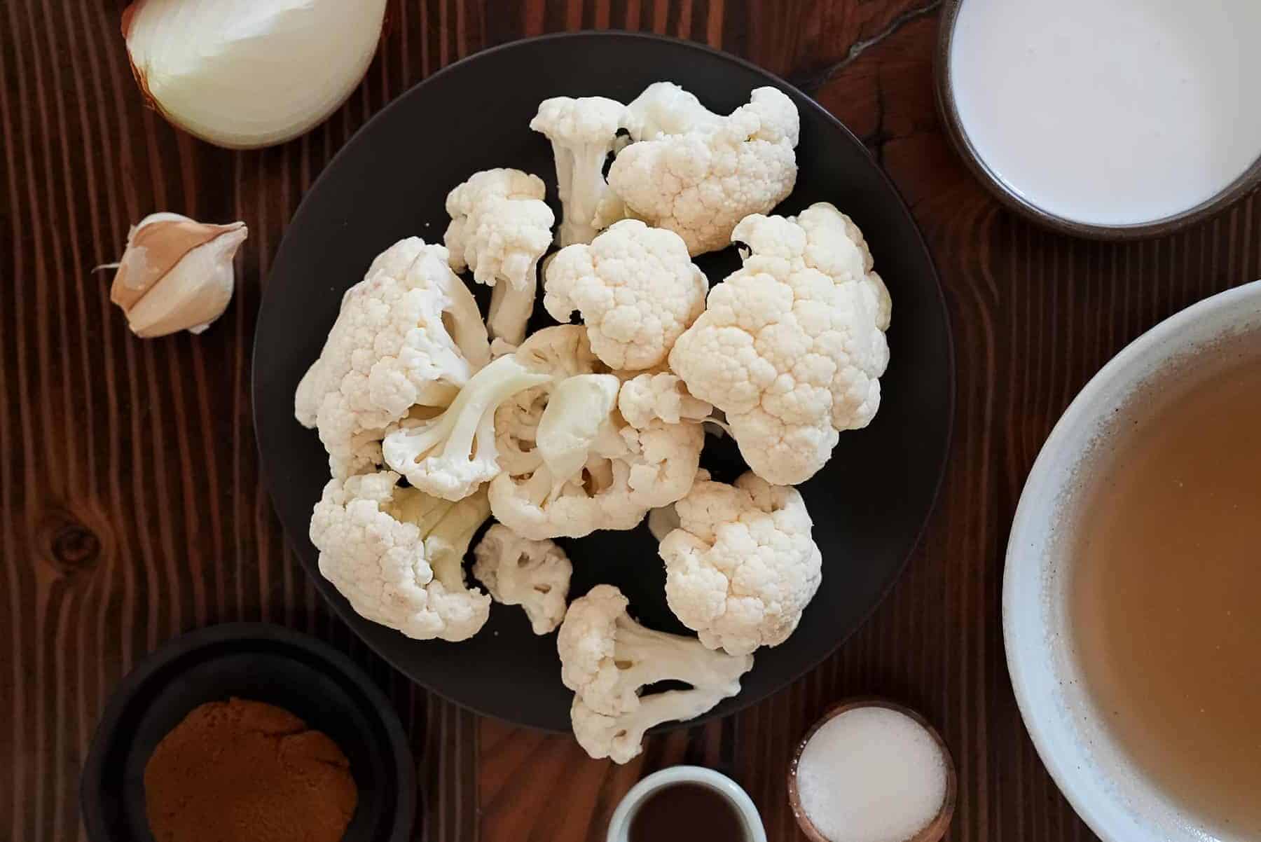 Ingredients for Spicy Cauliflower Soup